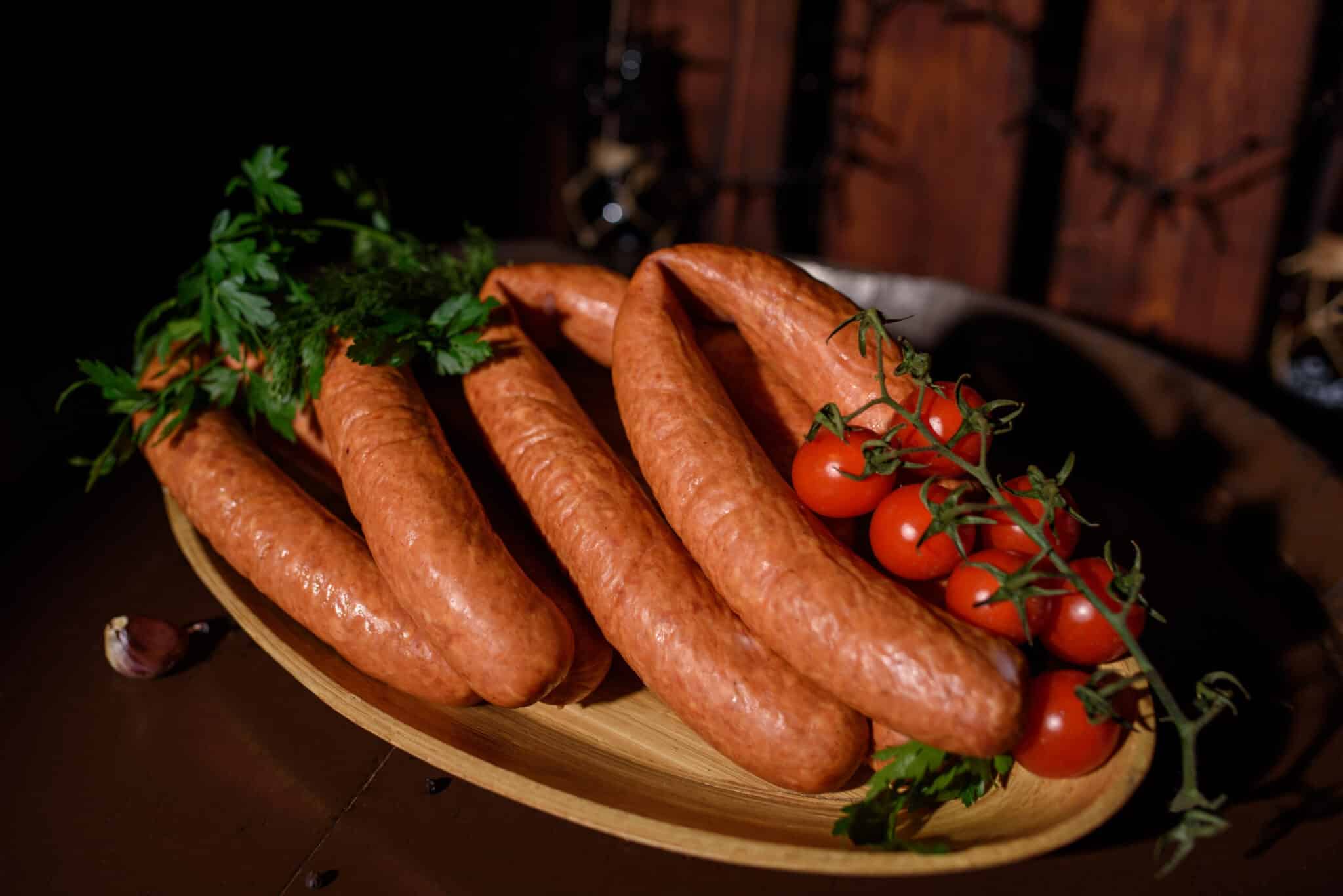 Česnakinė karšto rūkymo dešra apie 350g/vnt
