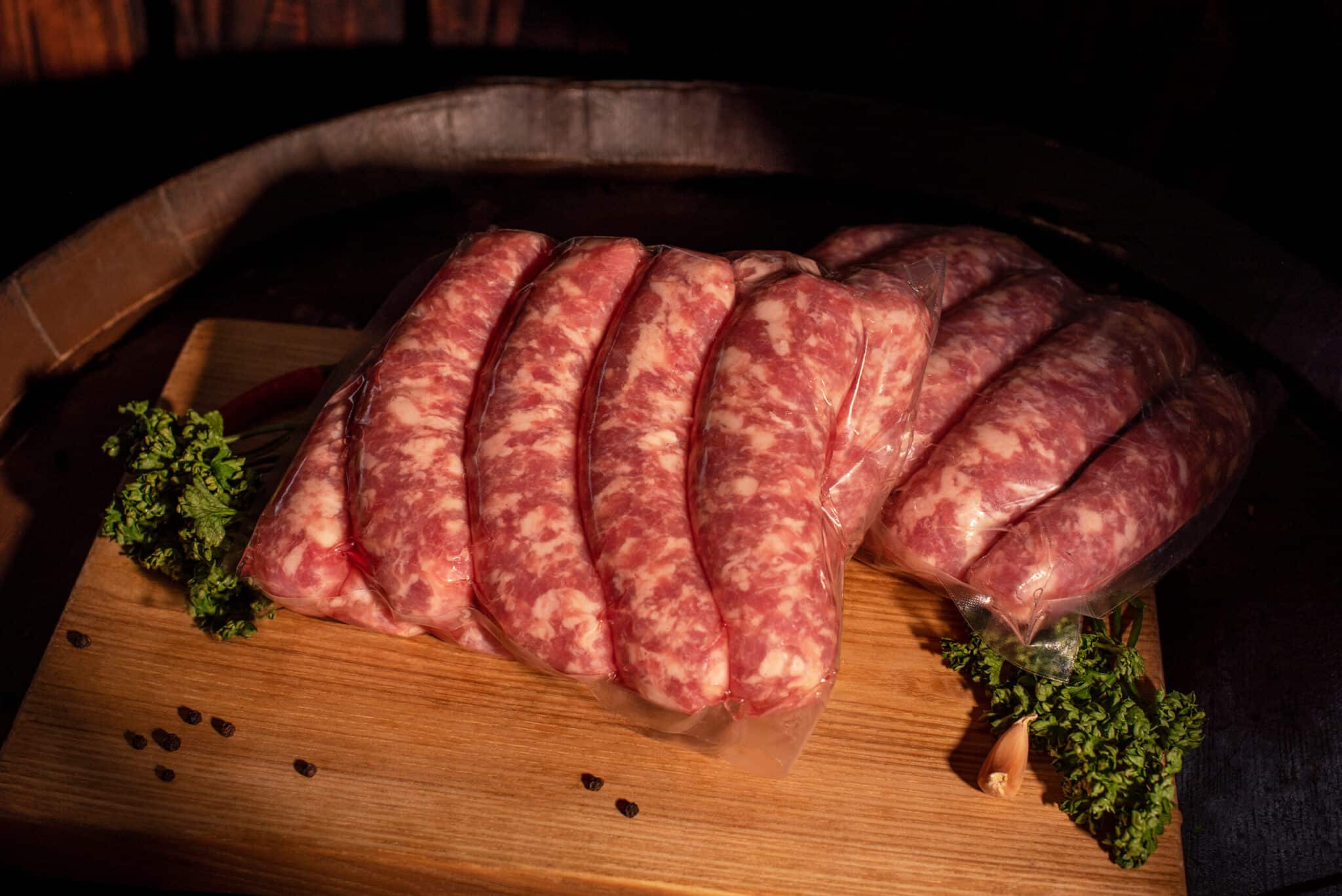 Naminės šviežios dešrelės, pakuotėje apie 1-1,1kg
